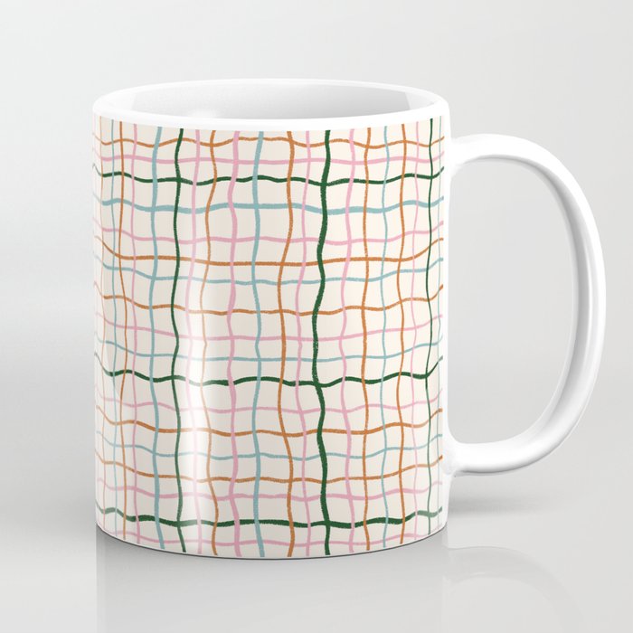 Retro Gingham - Pastel Colors  Coffee Mug Gallery Image 1
