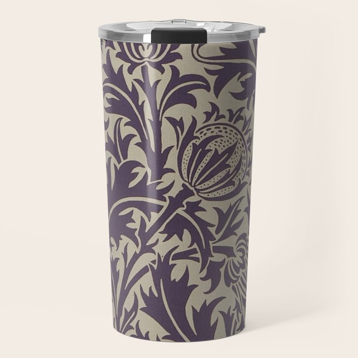 William Morris Thistle Grape Vellum Travel Mug Gallery Image 1