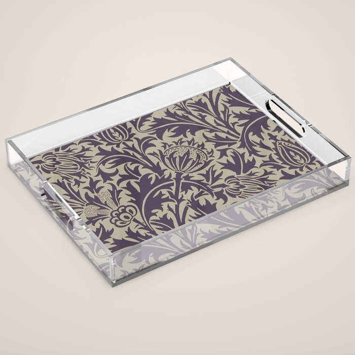 William Morris Thistle Grape Vellum Acrylic Tray Gallery Image 1
