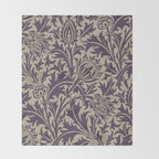 William Morris Thistle Grape Vellum Throw Blanket Gallery Image 2