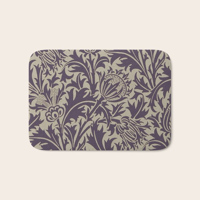 William Morris Thistle Grape Vellum Bath Mat Gallery Image 1