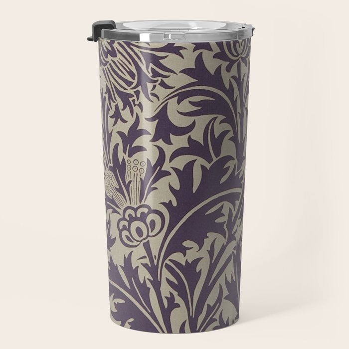 William Morris Thistle Grape Vellum Travel Mug Gallery Image 3