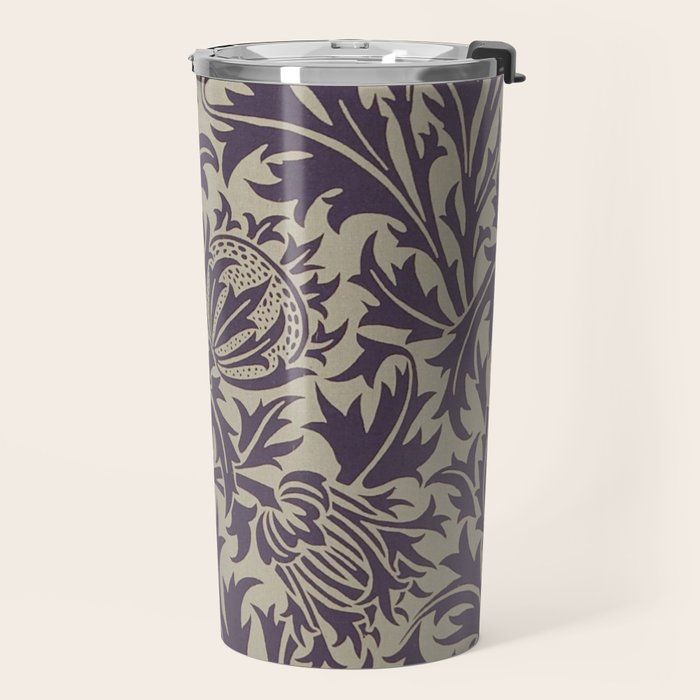 William Morris Thistle Grape Vellum Travel Mug Gallery Image 2