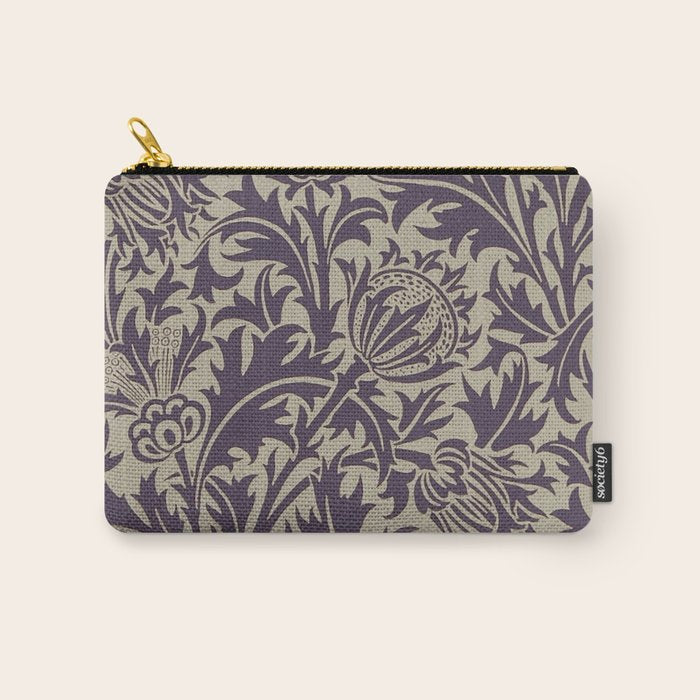 William Morris Thistle Grape Vellum Carry All Pouch Gallery Image 1