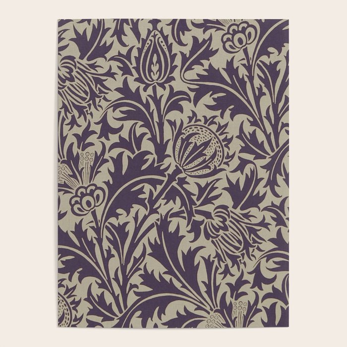 William Morris Thistle Grape Vellum Poster Gallery Image 4