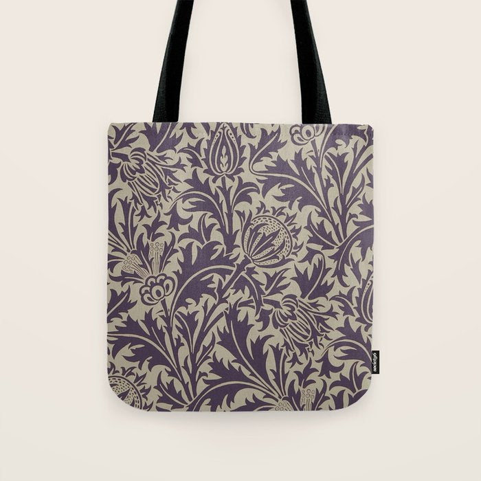 William Morris Thistle Grape Vellum Tote Bag Gallery Image 1