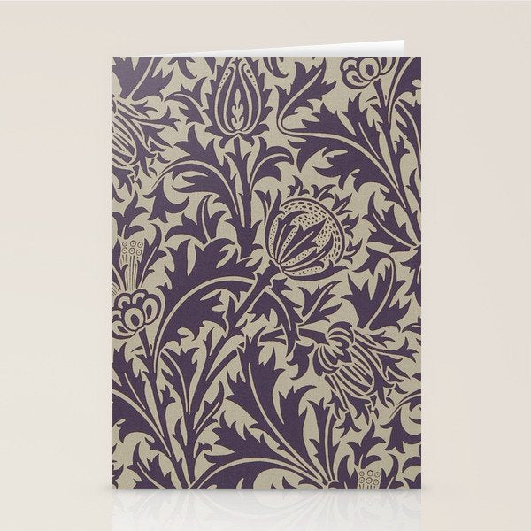 William Morris Thistle Grape Vellum Stationery Card Gallery Image 2