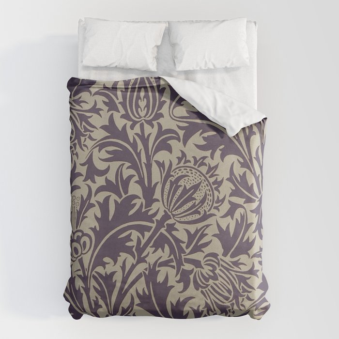 William Morris Thistle Grape Vellum Duvet Cover Gallery Image 6