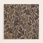 William Morris Thistle Grape Vellum Wood Wall Art Gallery Image 1