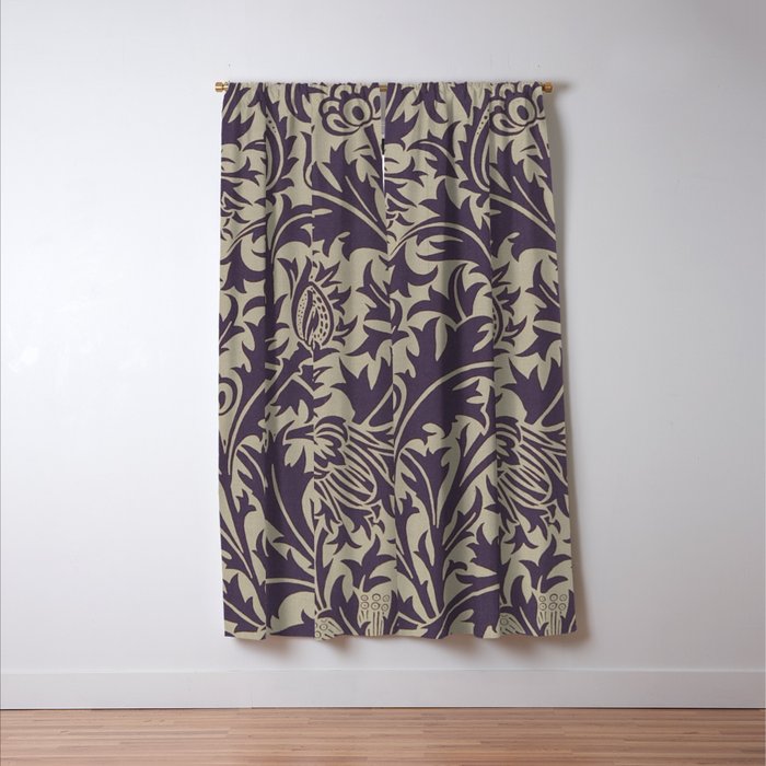 William Morris Thistle Grape Vellum Window Curtain Gallery Image 3