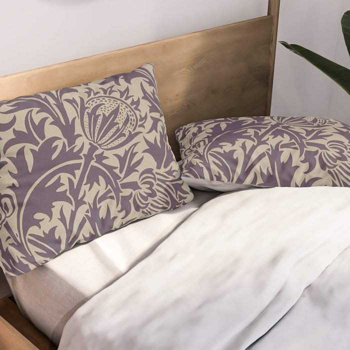 William Morris Thistle Grape Vellum Pillow Sham Gallery Image 2