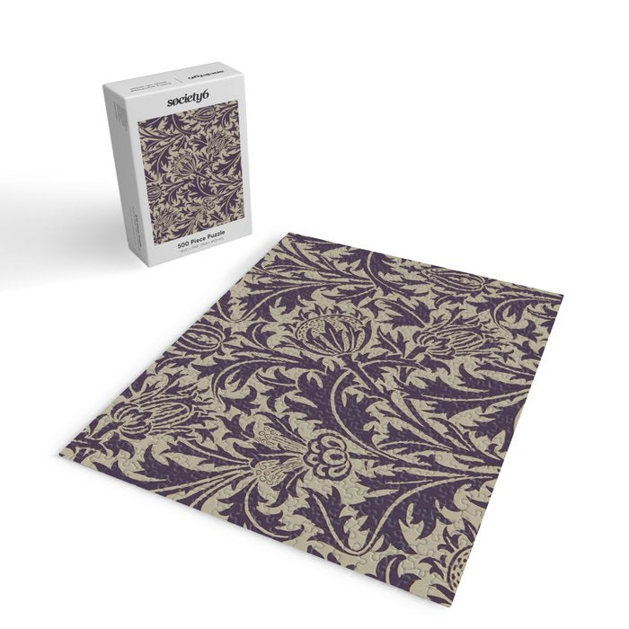 William Morris Thistle Grape Vellum Jigsaw Puzzle Gallery Image 2