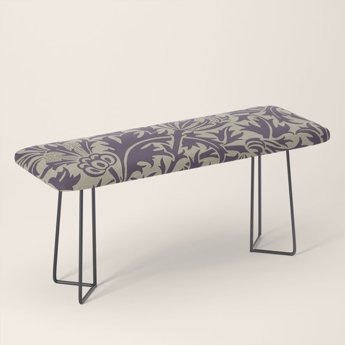 William Morris Thistle Grape Vellum Bench Gallery Image 1