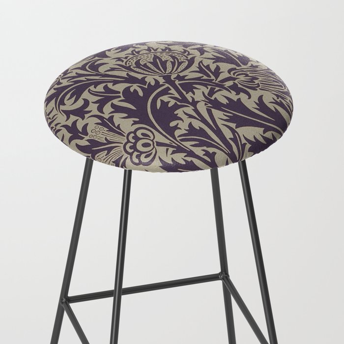 William Morris Thistle Grape Vellum Stool Gallery Image 2