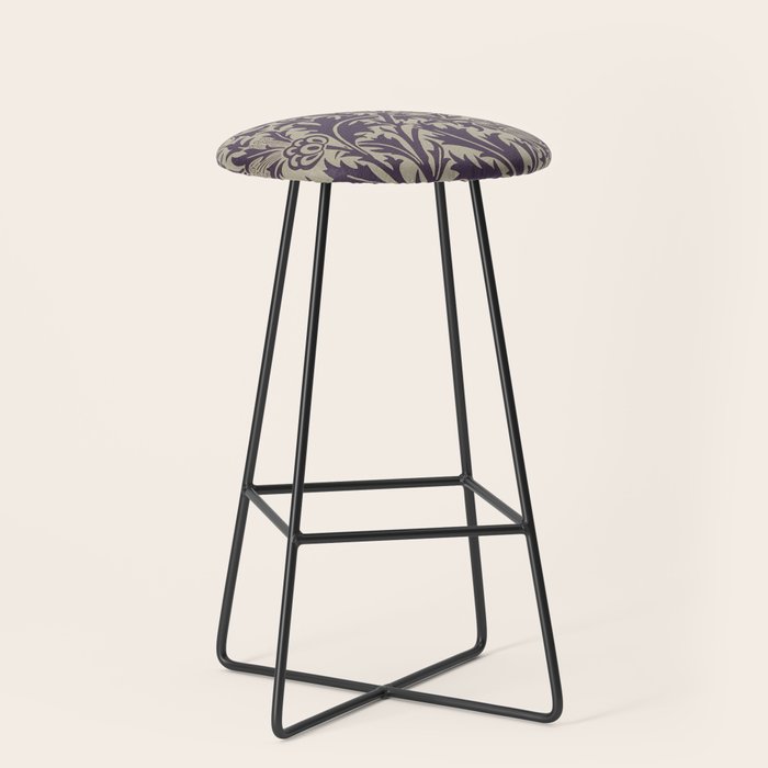 William Morris Thistle Grape Vellum Stool Gallery Image 1