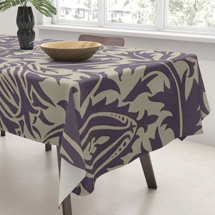 William Morris Thistle Grape Vellum Tablecloth Gallery Image 3