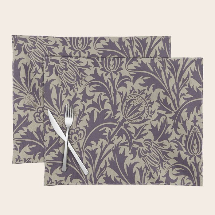 William Morris Thistle Grape Vellum Placemat Gallery Image 1