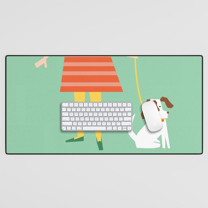 Girl and her doggy Desk Mat Gallery Image 1