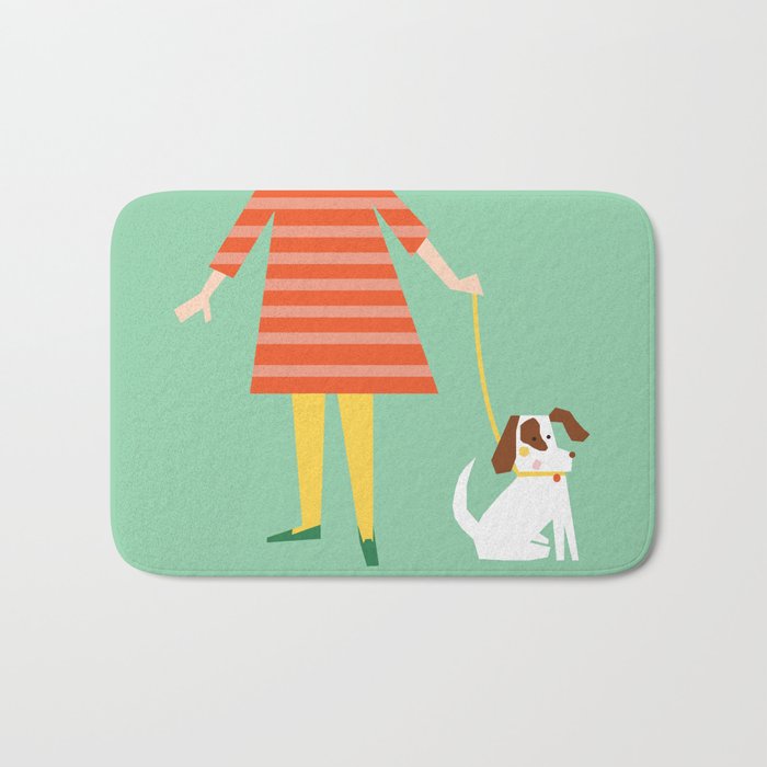 Girl and her doggy Bath Mat Gallery Image 1