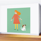 Girl and her doggy Wall Mural Gallery Image 2