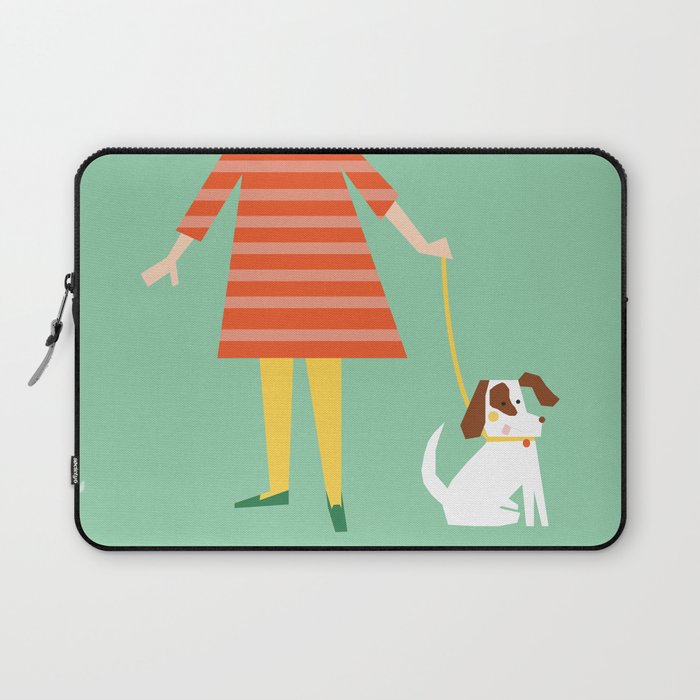 Girl and her doggy Laptop Sleeve Gallery Image 1