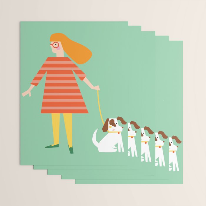 Girl and her doggy Wrapping Paper Gallery Image 3