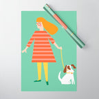 Girl and her doggy Wrapping Paper Gallery Image 1