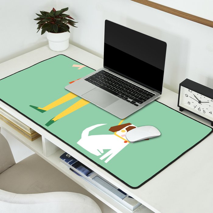 Girl and her doggy Desk Mat Gallery Image 2