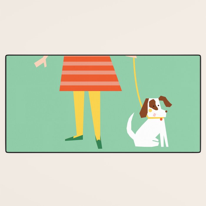 Girl and her doggy Desk Mat Gallery Image 3