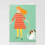 Girl and her doggy Stationery Card Gallery Image 2