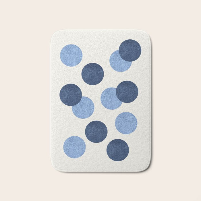 Blue Dots - Abstract Pattern Bath Mat Gallery Image 1