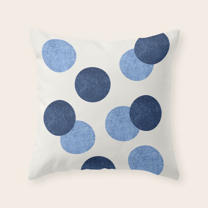 Blue Dots - Abstract Pattern Throw Pillow Gallery Image 6
