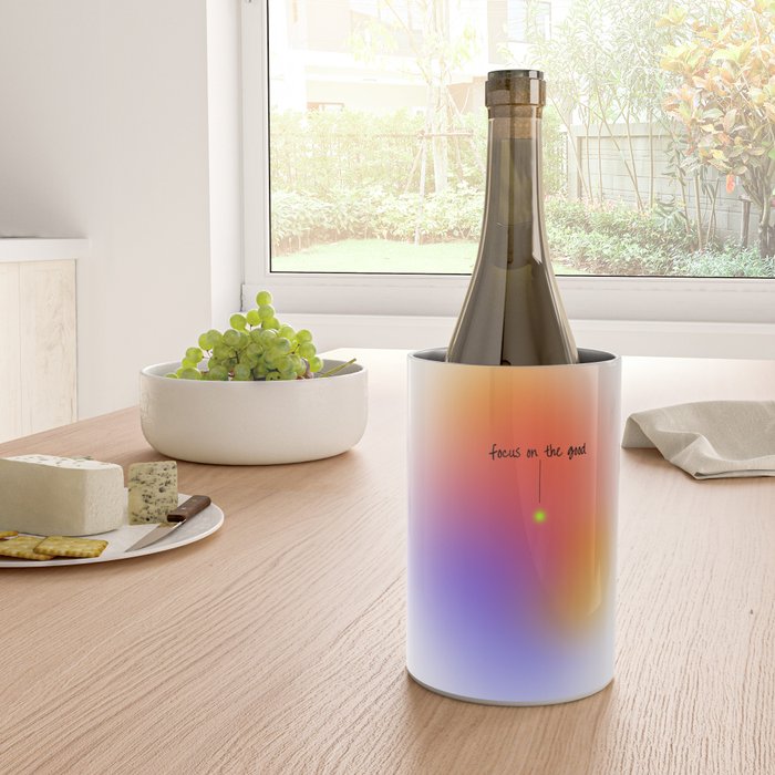 Focus On The Good: Aura-Gradient-Quote-Decor Wine Chiller Gallery Image 4