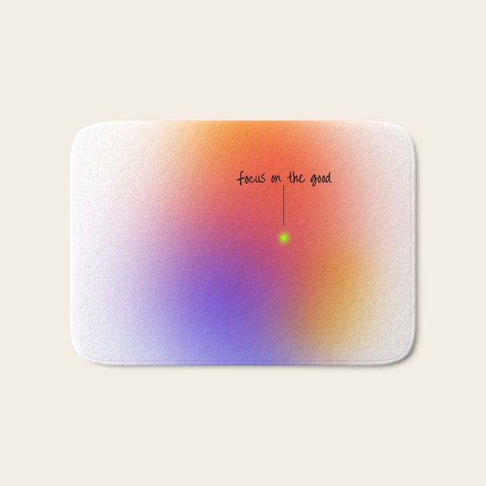 Focus On The Good: Aura-Gradient-Quote-Decor Bath Mat Gallery Image 1
