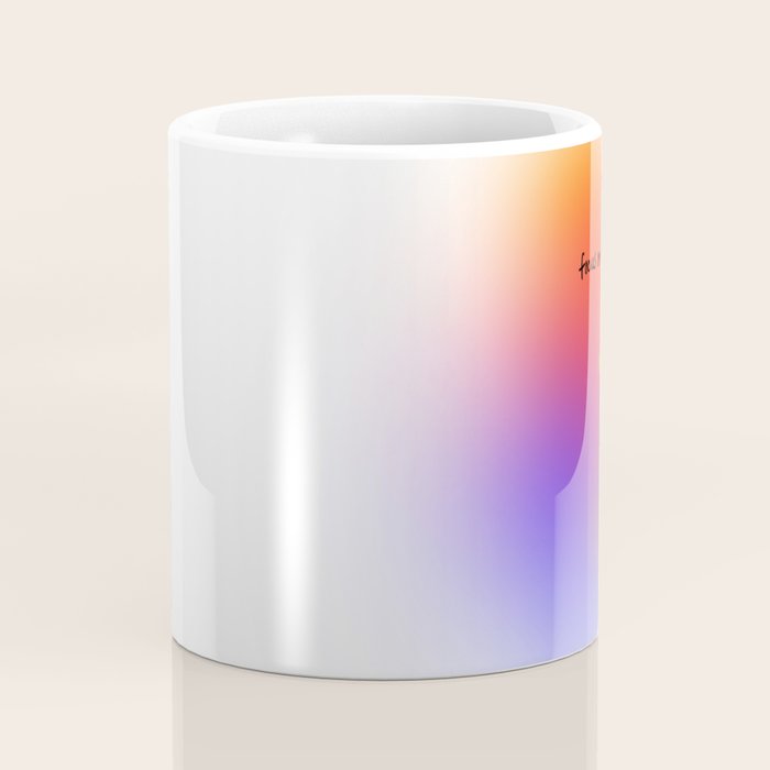 Focus On The Good: Aura-Gradient-Quote-Decor Coffee Mug Gallery Image 4