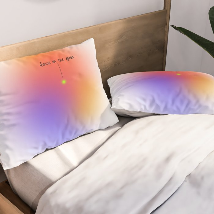 Focus On The Good: Aura-Gradient-Quote-Decor Pillow Sham Gallery Image 2