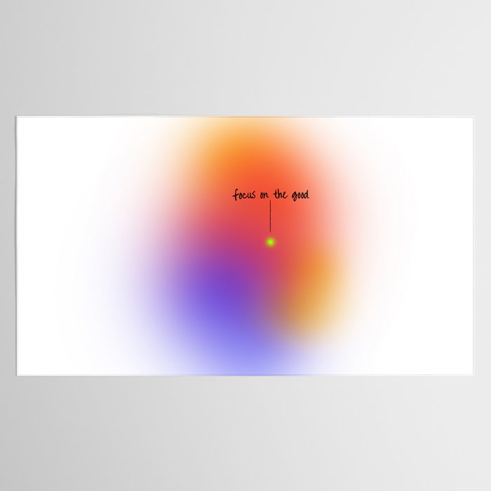 Focus On The Good: Aura-Gradient-Quote-Decor Tablecloth Gallery Image 2