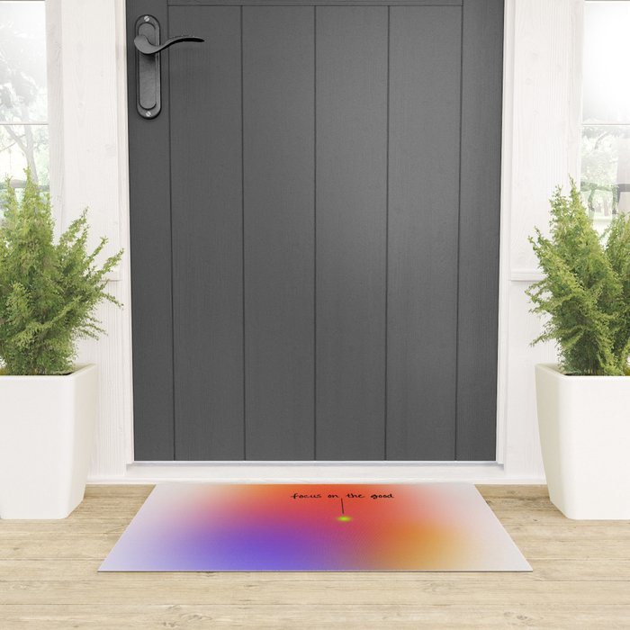 Focus On The Good: Aura-Gradient-Quote-Decor Welcome Mat Gallery Image 3