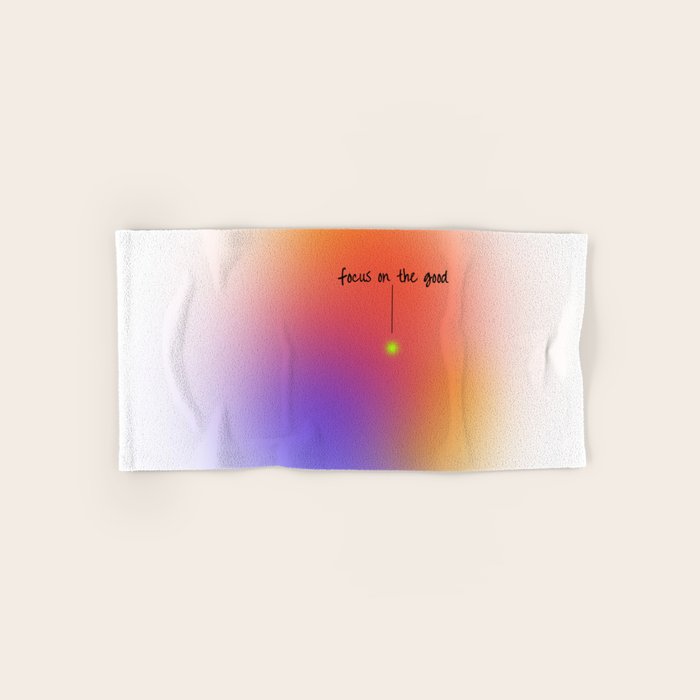 Focus On The Good: Aura-Gradient-Quote-Decor Bath Towel Gallery Image 1