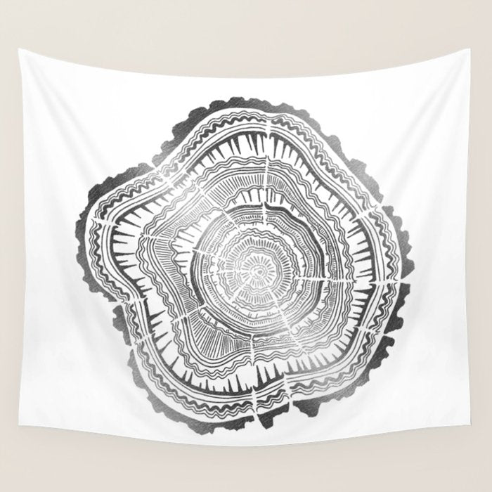 Growth Rings - 65 Years - Silver Wall Tapestry Gallery Image 4