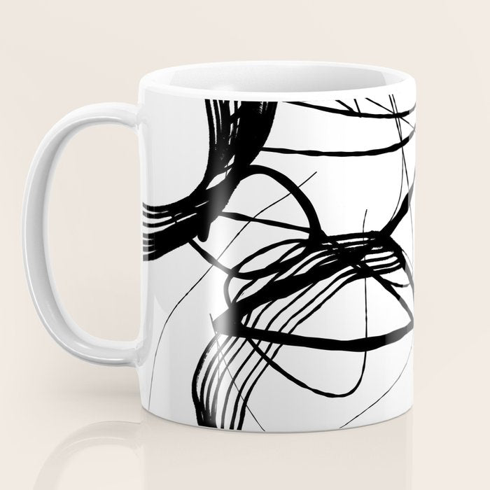 Flowing Ink Dynamics Black And White Coffee Mug Gallery Image 3