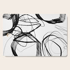 Flowing Ink Dynamics Black And White Cutting Board Gallery Image 1