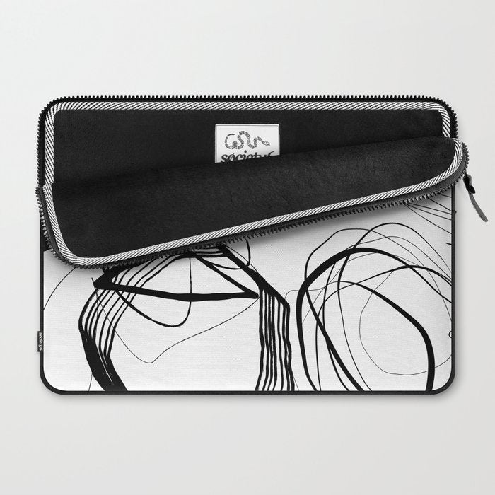 Flowing Ink Dynamics Black And White Laptop Sleeve Gallery Image 2