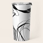 Flowing Ink Dynamics Black And White Travel Mug Gallery Image 2