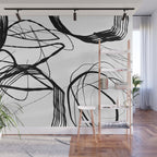 Flowing Ink Dynamics Black And White Wall Mural Gallery Image 1
