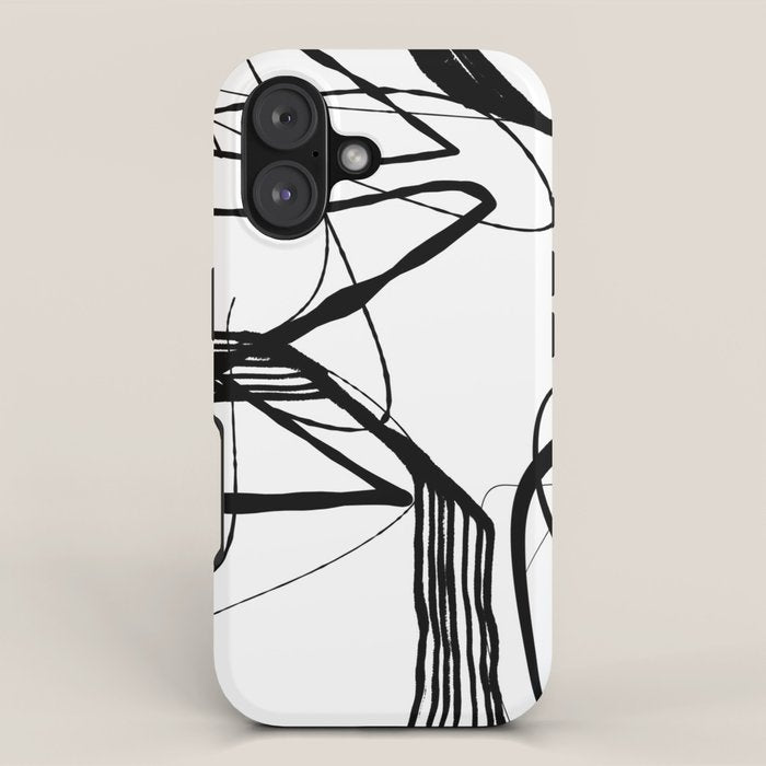 Flowing Ink Dynamics Black And White iPhone Case Gallery Image 1