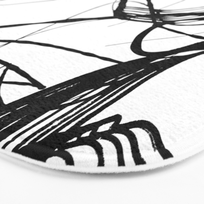 Flowing Ink Dynamics Black And White Bath Mat Gallery Image 3