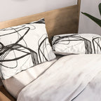 Flowing Ink Dynamics Black And White Pillow Sham Gallery Image 2