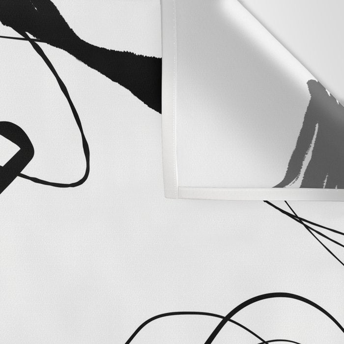 Flowing Ink Dynamics Black And White Wall Tapestry Gallery Image 3