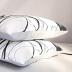 Flowing Ink Dynamics Black And White Pillow Sham Gallery Image 3